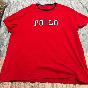 Polo SPELLOUT T-Shirt XXL Red Ralph Lauren 1-sided SOFT Cotton
